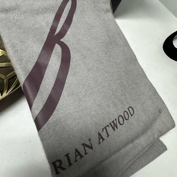 Brian Atwood Olive Suede Flats with Gold Detail – Size 6.5 - Picture 4 of 9